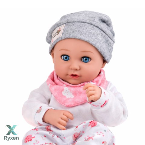 Lalka Bobas Z Akcesoriami Do Karmienia Śliniaczek Czapeczka 28 cm LEAN TOYS