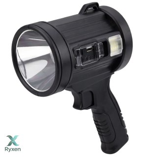 Latarka LED Szperacz Solarna 6 Trybów Powerbank Wymienne Filtry 23 cm LEAN