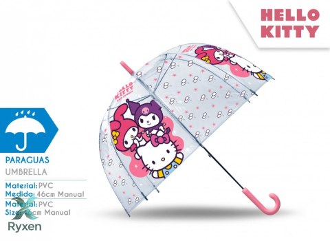 Parasolka przezroczysta manualna hello kitty KIDS EUROSWAN