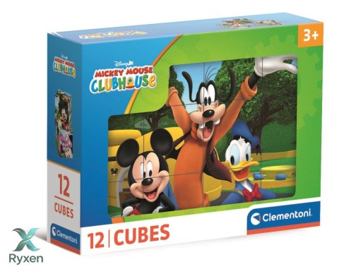 Puzzle 12 Klocków Sześcianów DISNEY KLUB PRZYJACIÓŁ MYSZKI MIKI Clementoni 41348 CLEMENTONI