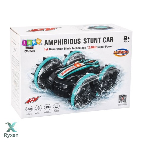Samochód Kaskaderski Zdalnie Sterowany RC Pływający Turkusowy 4x4 LEAN TOYS