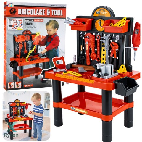 Warsztat Dla Dzieci Stolik Majsterkowicza Narzędzia Akcesoria 70 cm LEAN TOYS