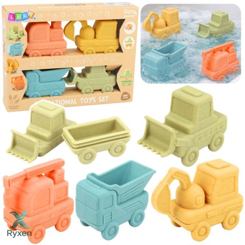 Zabawki Dla Malucha Gumowe Pojazdy Do Rozłączania Zabawy Kąpieli 4 szt. LEAN TOYS