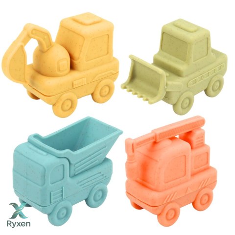 Zabawki Dla Malucha Gumowe Pojazdy Do Rozłączania Zabawy Kąpieli 4 szt. LEAN TOYS