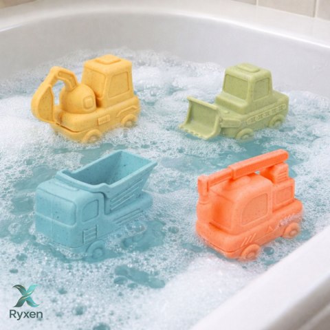 Zabawki Dla Malucha Gumowe Pojazdy Do Rozłączania Zabawy Kąpieli 4 szt. LEAN TOYS