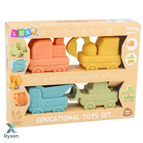 Zabawki Dla Malucha Gumowe Pojazdy Do Rozłączania Zabawy Kąpieli 4 szt. LEAN TOYS