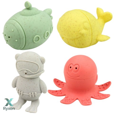 Zabawki Edukacyjne Do Kąpieli Sensoryczne Figurki Gumowe Pastelowe 4 szt. LEAN TOYS