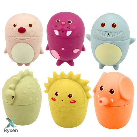 Zabawki Edukacyjne Do Kąpieli Sensoryczne Figurki Gumowe Pastelowe 6 szt. LEAN TOYS