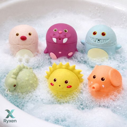 Zabawki Edukacyjne Do Kąpieli Sensoryczne Figurki Gumowe Pastelowe 6 szt. LEAN TOYS