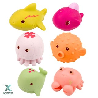 Zestaw Gumowe Zwierzątka Morskie Edukacyjne Do Kąpieli Zabawy 6 szt. LEAN TOYS