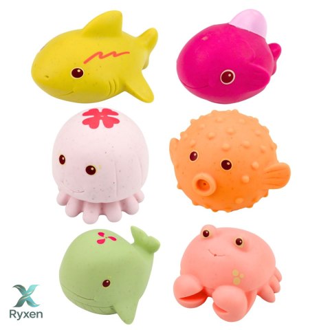 Zestaw Gumowe Zwierzątka Morskie Edukacyjne Do Kąpieli Zabawy 6 szt. LEAN TOYS