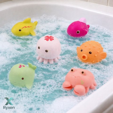 Zestaw Gumowe Zwierzątka Morskie Edukacyjne Do Kąpieli Zabawy 6 szt. LEAN TOYS
