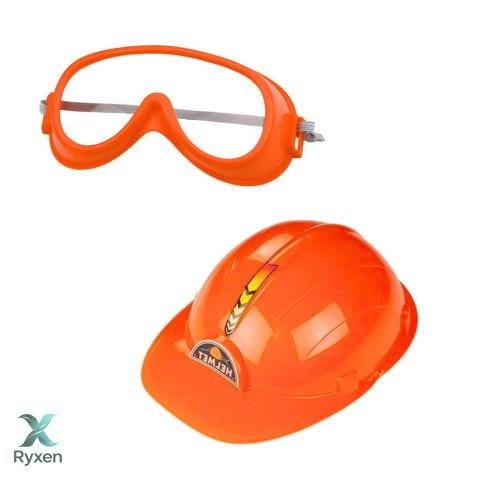 Zestaw Majsterkowicza Piła Łańcuchowa Kask Okulary Narzędzia Dźwięki LEAN TOYS