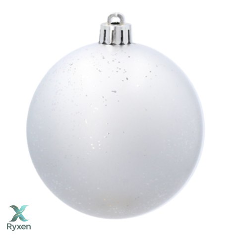 EKSKLUZYWNY ZESTAW 4 BOMBEK CHOINKOWYCH 8 CM - SREBRNY Kamai Christmas Decorations