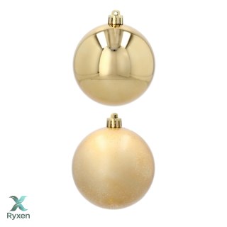 EKSKLUZYWNY ZESTAW 4 BOMBEK CHOINKOWYCH 8 CM - ZŁOTY Kamai Christmas Decorations