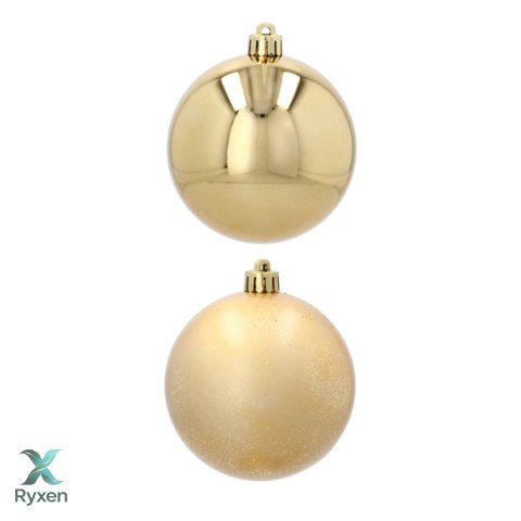 EKSKLUZYWNY ZESTAW 4 BOMBEK CHOINKOWYCH 8 CM - ZŁOTY Kamai Christmas Decorations