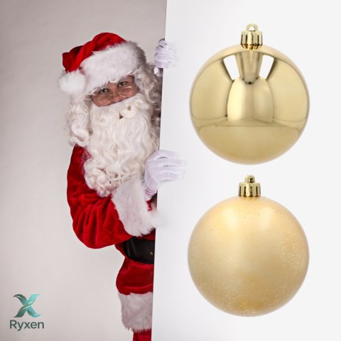 EKSKLUZYWNY ZESTAW 4 BOMBEK CHOINKOWYCH 8 CM - ZŁOTY Kamai Christmas Decorations