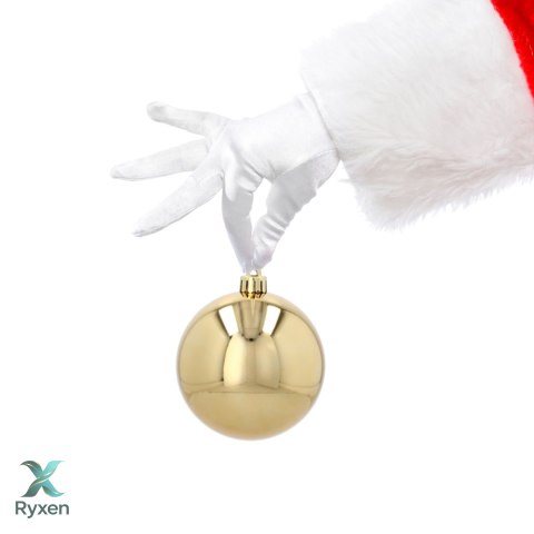 EKSKLUZYWNY ZESTAW 4 BOMBEK CHOINKOWYCH 8 CM - ZŁOTY Kamai Christmas Decorations