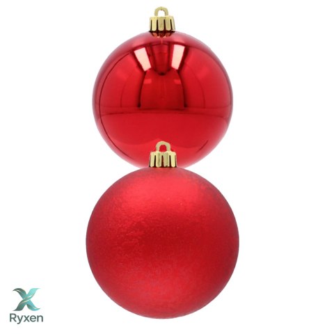 EKSKLUZYWNY ZESTAW 6 BOMBEK CHOINKOWYCH 8 CM - CZERWONY Kamai Christmas Decorations