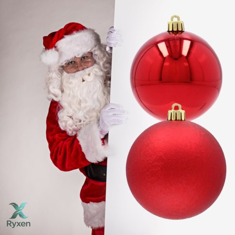 EKSKLUZYWNY ZESTAW 6 BOMBEK CHOINKOWYCH 8 CM - CZERWONY Kamai Christmas Decorations