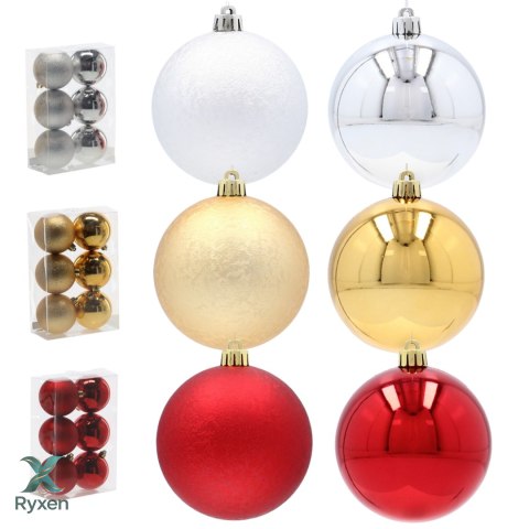 EKSKLUZYWNY ZESTAW 6 BOMBEK CHOINKOWYCH 8 CM - CZERWONY Kamai Christmas Decorations