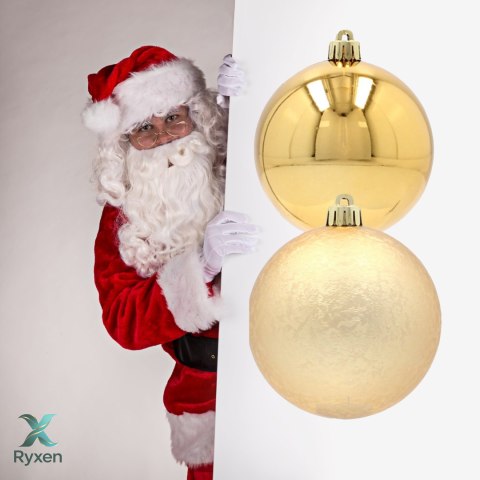 EKSKLUZYWNY ZESTAW 6 BOMBEK CHOINKOWYCH 8 CM - ZŁOTY Kamai Christmas Decorations