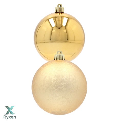 EKSKLUZYWNY ZESTAW 6 BOMBEK CHOINKOWYCH 8 CM - ZŁOTY Kamai Christmas Decorations