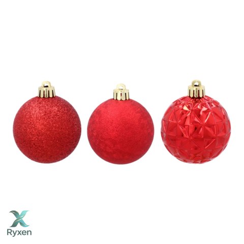 EKSKLUZYWNY ZESTAW 9 BOMBEK CHOINKOWYCH O ŚREDNICY 6 CM - CZERWONY Kamai Christmas Decorations