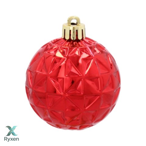 EKSKLUZYWNY ZESTAW 9 BOMBEK CHOINKOWYCH O ŚREDNICY 6 CM - CZERWONY Kamai Christmas Decorations
