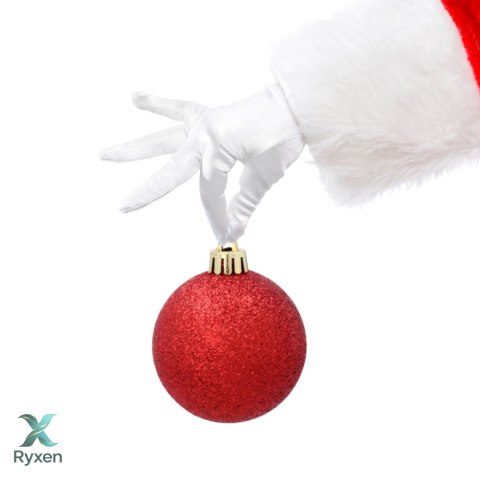 EKSKLUZYWNY ZESTAW 9 BOMBEK CHOINKOWYCH O ŚREDNICY 6 CM - CZERWONY Kamai Christmas Decorations
