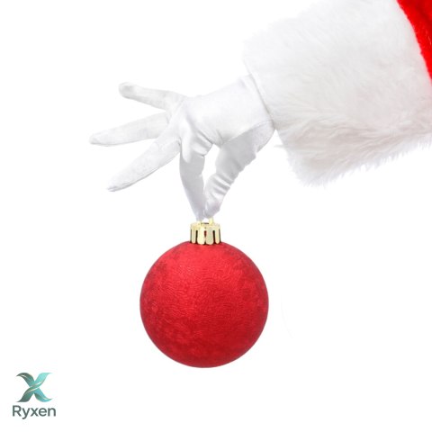 EKSKLUZYWNY ZESTAW 9 BOMBEK CHOINKOWYCH O ŚREDNICY 6 CM - CZERWONY Kamai Christmas Decorations