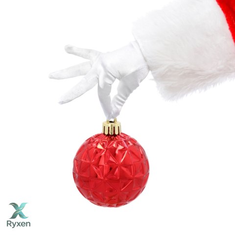 EKSKLUZYWNY ZESTAW 9 BOMBEK CHOINKOWYCH O ŚREDNICY 6 CM - CZERWONY Kamai Christmas Decorations
