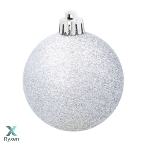 EKSKLUZYWNY ZESTAW 9 BOMBEK CHOINKOWYCH O ŚREDNICY 6 CM - SREBRNY Kamai Christmas Decorations