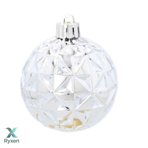 EKSKLUZYWNY ZESTAW 9 BOMBEK CHOINKOWYCH O ŚREDNICY 6 CM - SREBRNY Kamai Christmas Decorations