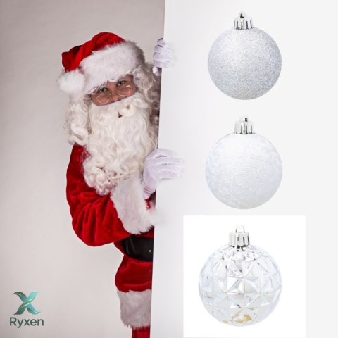 EKSKLUZYWNY ZESTAW 9 BOMBEK CHOINKOWYCH O ŚREDNICY 6 CM - SREBRNY Kamai Christmas Decorations