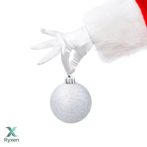 EKSKLUZYWNY ZESTAW 9 BOMBEK CHOINKOWYCH O ŚREDNICY 6 CM - SREBRNY Kamai Christmas Decorations