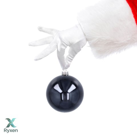 Ekskluzywna Bombka Choinkowa od Kamai Christmas Decoration® - Kolor Antracyt, Komplet 4 Sztuk Kamai Christmas Decorations