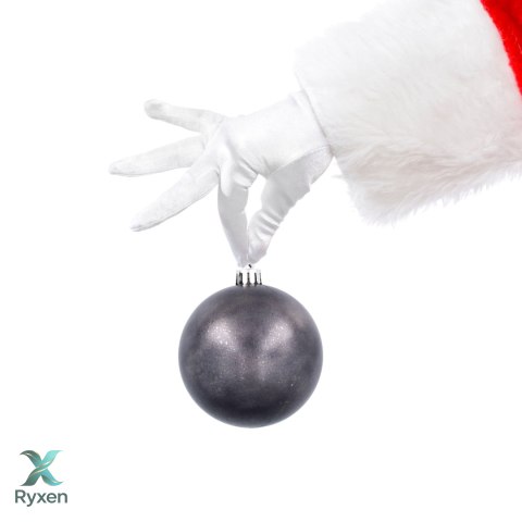 Ekskluzywna Bombka Choinkowa od Kamai Christmas Decoration® - Kolor Antracyt, Komplet 4 Sztuk Kamai Christmas Decorations