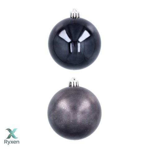 Ekskluzywna Bombka Choinkowa od Kamai Christmas Decoration® - Kolor Antracyt, Komplet 4 Sztuk Kamai Christmas Decorations