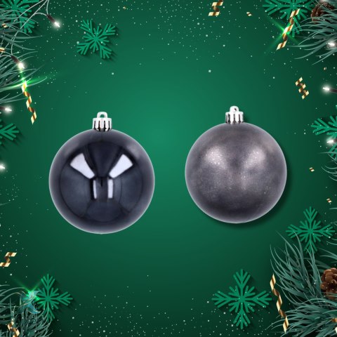 Ekskluzywna Bombka Choinkowa od Kamai Christmas Decoration® - Kolor Antracyt, Komplet 4 Sztuk Kamai Christmas Decorations