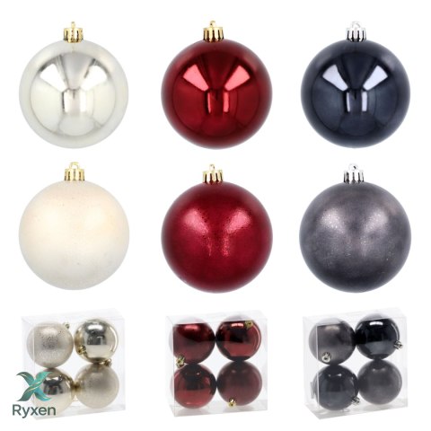 Ekskluzywna Bombka Choinkowa od Kamai Christmas Decoration® - Kolor Antracyt, Komplet 4 Sztuk Kamai Christmas Decorations