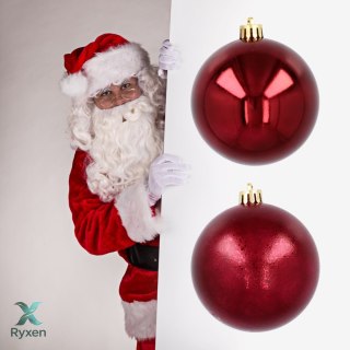 Ekskluzywna Bombka Choinkowa od Kamai Christmas Decoration® - Kolor Burgund, Komplet 4 Sztuk Kamai Christmas Decorations