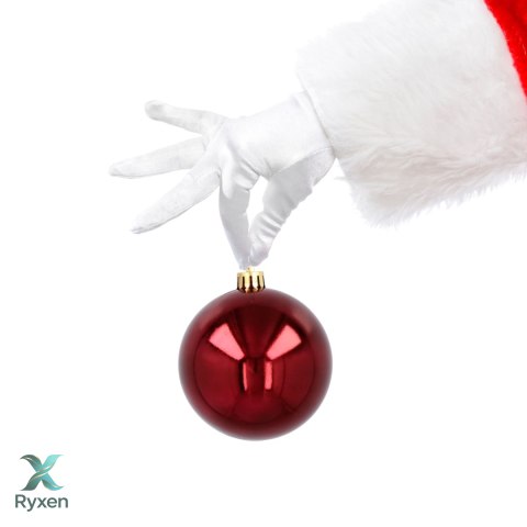 Ekskluzywna Bombka Choinkowa od Kamai Christmas Decoration® - Kolor Burgund, Komplet 4 Sztuk Kamai Christmas Decorations