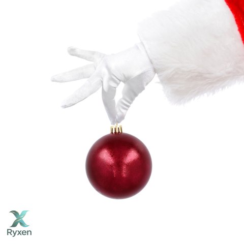 Ekskluzywna Bombka Choinkowa od Kamai Christmas Decoration® - Kolor Burgund, Komplet 4 Sztuk Kamai Christmas Decorations