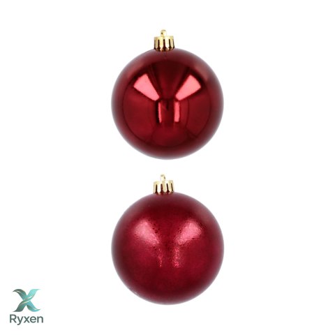Ekskluzywna Bombka Choinkowa od Kamai Christmas Decoration® - Kolor Burgund, Komplet 4 Sztuk Kamai Christmas Decorations