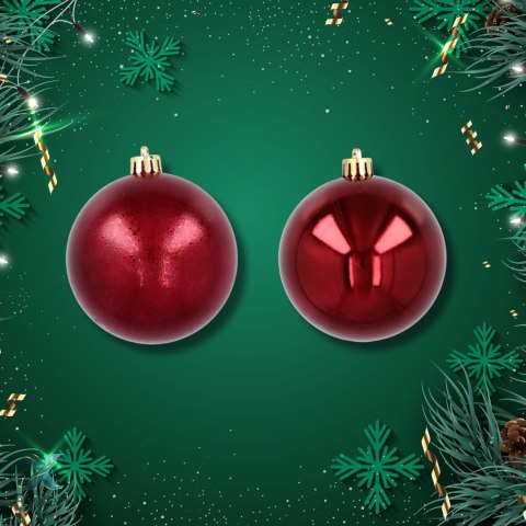 Ekskluzywna Bombka Choinkowa od Kamai Christmas Decoration® - Kolor Burgund, Komplet 4 Sztuk Kamai Christmas Decorations