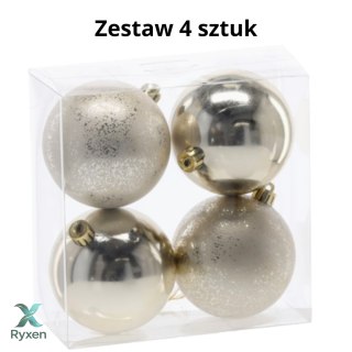 Ekskluzywna Bombka Choinkowa od Kamai Christmas Decoration® - Kolor Szampański, Komplet 4 Sztuk Kamai Christmas Decorations