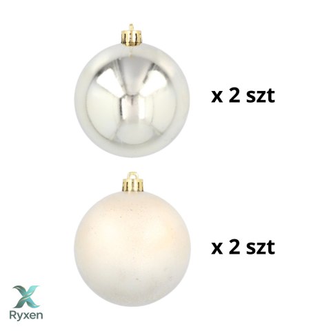 Ekskluzywna Bombka Choinkowa od Kamai Christmas Decoration® - Kolor Szampański, Komplet 4 Sztuk Kamai Christmas Decorations
