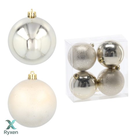 Ekskluzywna Bombka Choinkowa od Kamai Christmas Decoration® - Kolor Szampański, Komplet 4 Sztuk Kamai Christmas Decorations