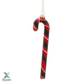 Eleganckie Ozdoby Świąteczne "Czerwono-Zielona Laseczka Cukrowa" z Szkła od Kamai Christmas Decoration® Kamai Christmas Decorations